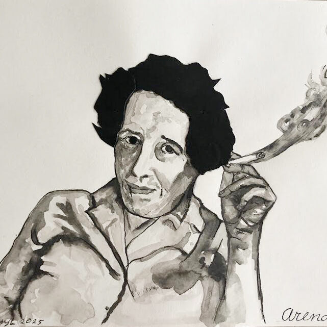 Eveline van Duyl, Hannah Arendt, 2025, Tusche auf Papier
